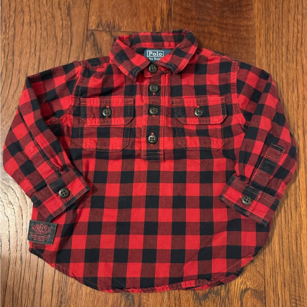Boys Polo by Ralph Lauren Plaid Shirt size 12 months